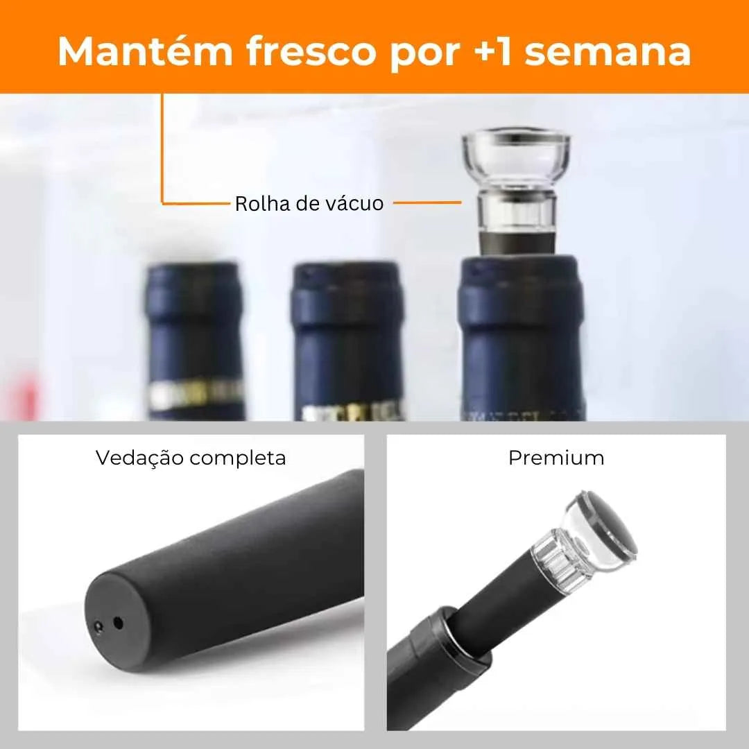 Abridor de Vinho Elétrico ™ ORIGINAL + 3 Brindes Grátis